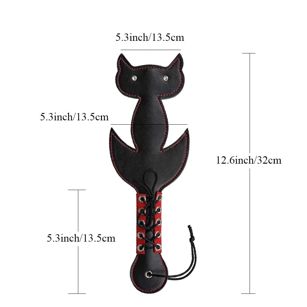 VENESUN Cat Spanking Paddles for Adults SM, 12.6inch Faux Leather Paddle for Sex Play: Black
