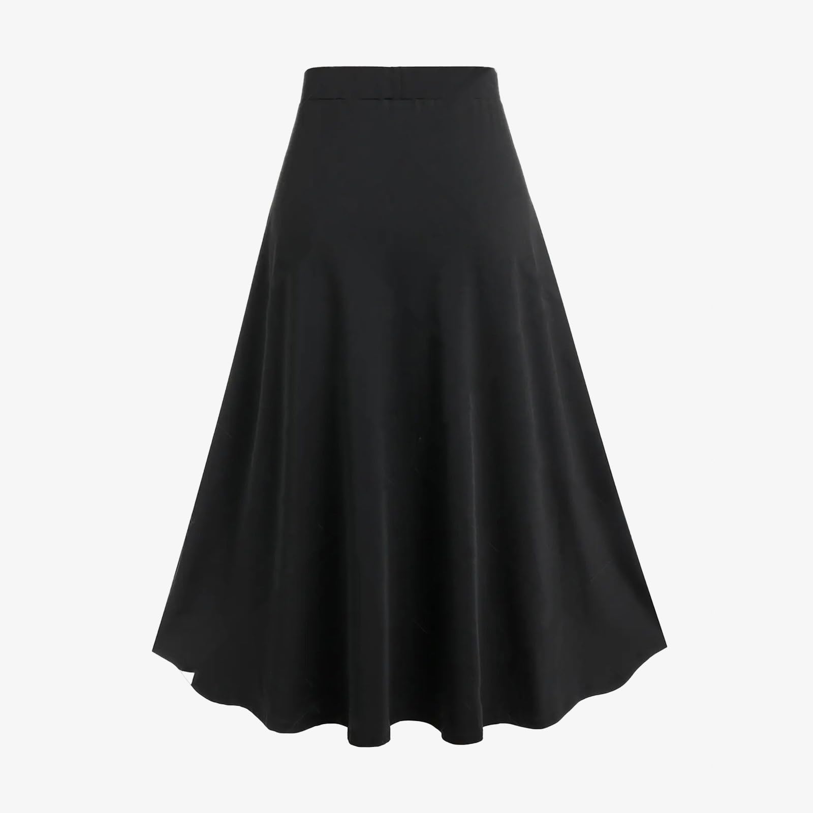 Women's Vintage Gothic Court Lace Up Patchwork Skirt Steampunk Medieval Renaissance Victorian A-Line Pirate Skirts: Medium Black