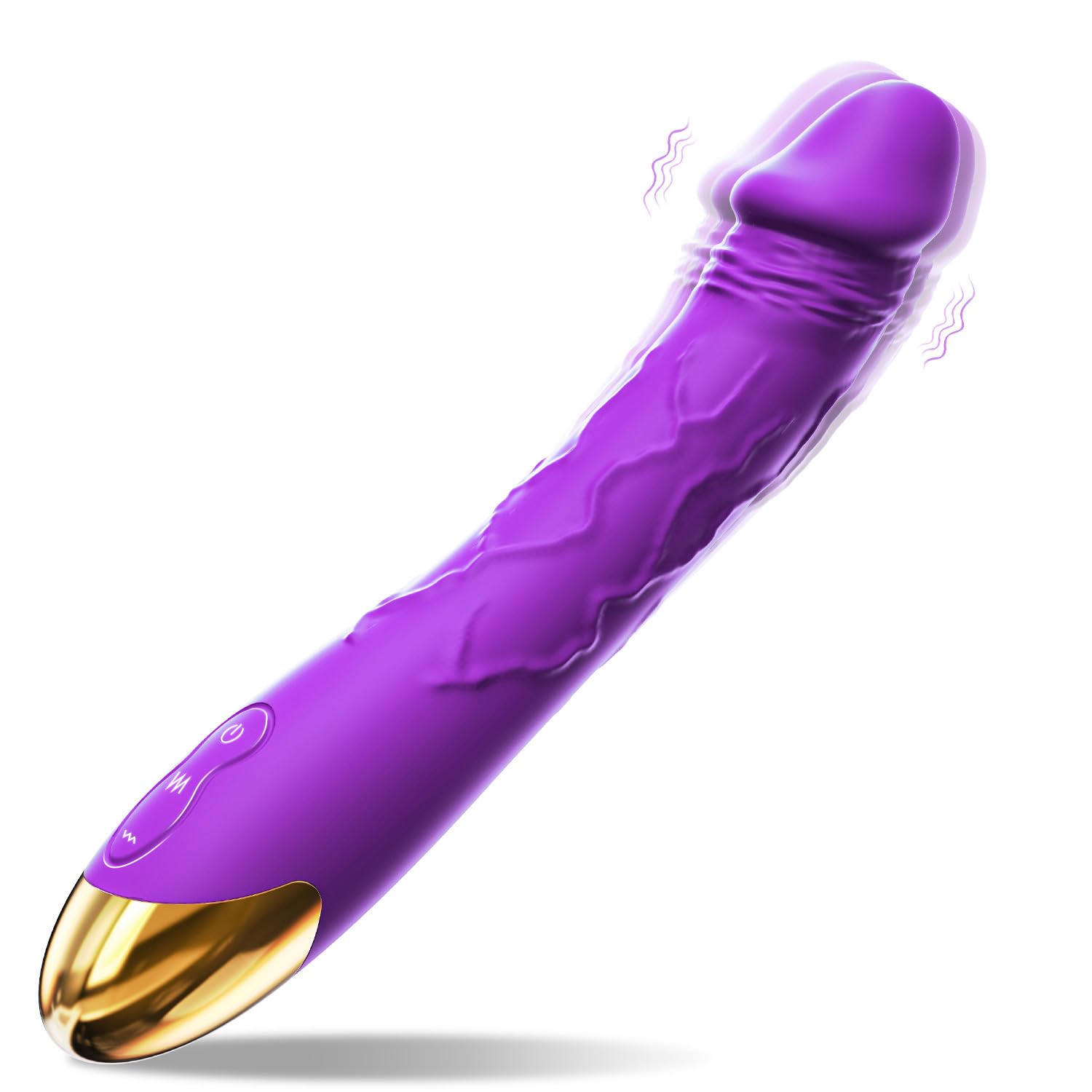 7.6 Inch Realistic Dildo Vibrator for Women，10 Powerful Vibration Modes for Clitoral and G-spot Stimulation, Waterproof Rose Adult Sex Toys for Women and Couples: Purple