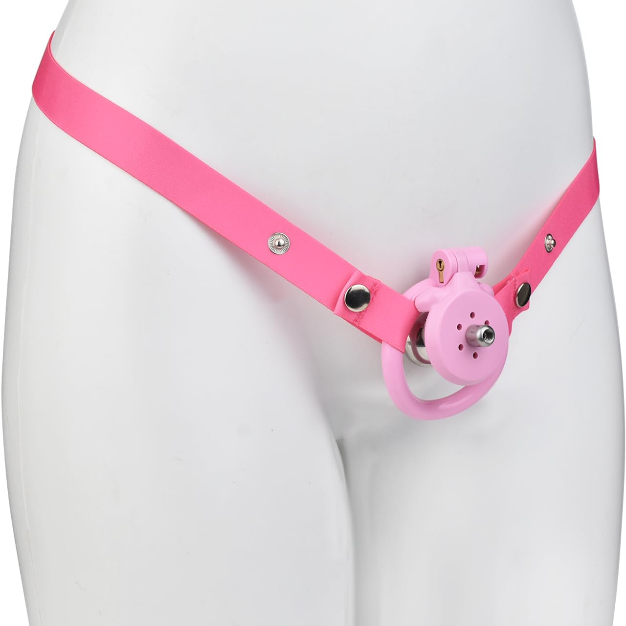 Resin & Stainless Steel Cock Chastity Cage Devices, Negative and Flat Locks Men Penis Cage, Urine Divertor, 2 Keys, and 4 Size Rings - Pink Sissy BDSM Male Sex Toys (Pink, Original): wear Pink