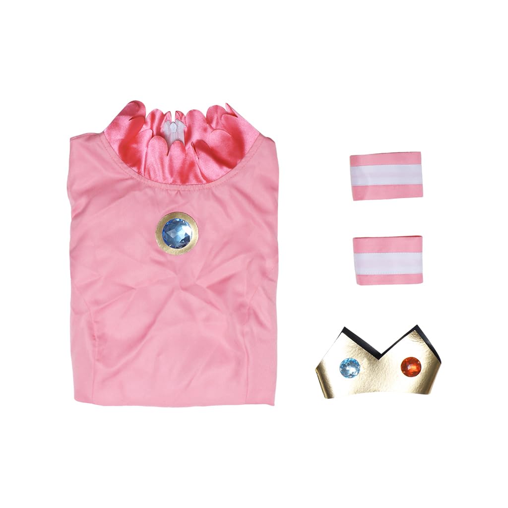 Willyacos Womens Super Brothers Princess Peach Costume Halloween Party Dress Sexy Pink Princess Dress Cosplay for Adult: XX-Large Tennis Dress