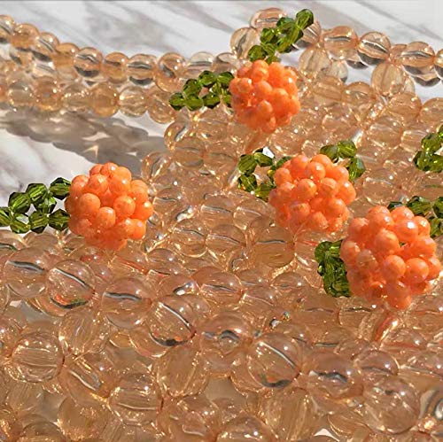 Abvokury YIFEI Women Orange Colored Transparent Flower Beaded Acrylic Shoulderbag Evening Bags for Wedding Party: Abvokury YIFEI Women Orange Colored Transparent Flower Beaded Acrylic Shoulderbag Evening Bags for Wedding Party