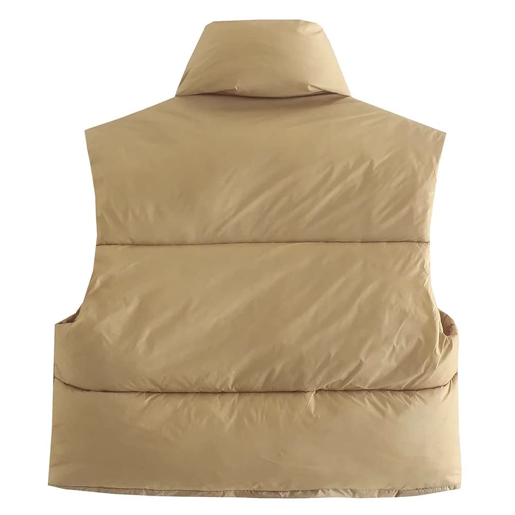KEOMUD Women's Winter Crop Vest Lightweight Sleeveless Warm Outerwear Puffer Vest Padded Gilet: KEOMUD Women's Winter Crop Vest Lightweight Sleeveless Warm Outerwear Puffer Vest Padded Gilet