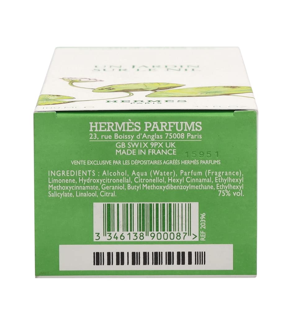 Un Jardin Sur Le Nil by Hermes 3.3 oz Eau de Toilette Spray: 3.3 Fl Oz (Pack of 1)
