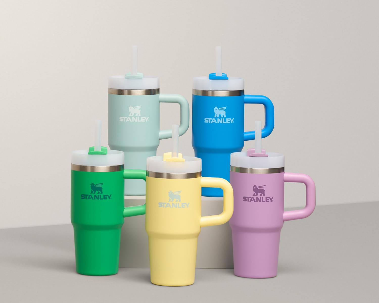 Stanley Quencher H2.0 Tumbler with Handle and Straw 30 oz | Flowstate 3-Position Lid | Cup Holder Compatible for Travel | Insulated Stainless Steel Cup | BPA-Free | Rose Quartz 2.0: 20 Ounces Seafoam