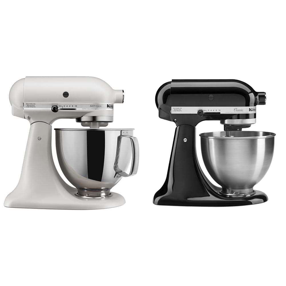 KitchenAid Artisan Series 5 Quart Tilt Head Stand Mixer with Pouring Shield KSM150PS,: KitchenAid Artisan Series 5-Quart Tilt-Head Stand Mixer - KSM150PS, Milkshake & Classic Series 4.5 Quart Tilt-Head Stand Mixer K45SS, Onyx Black