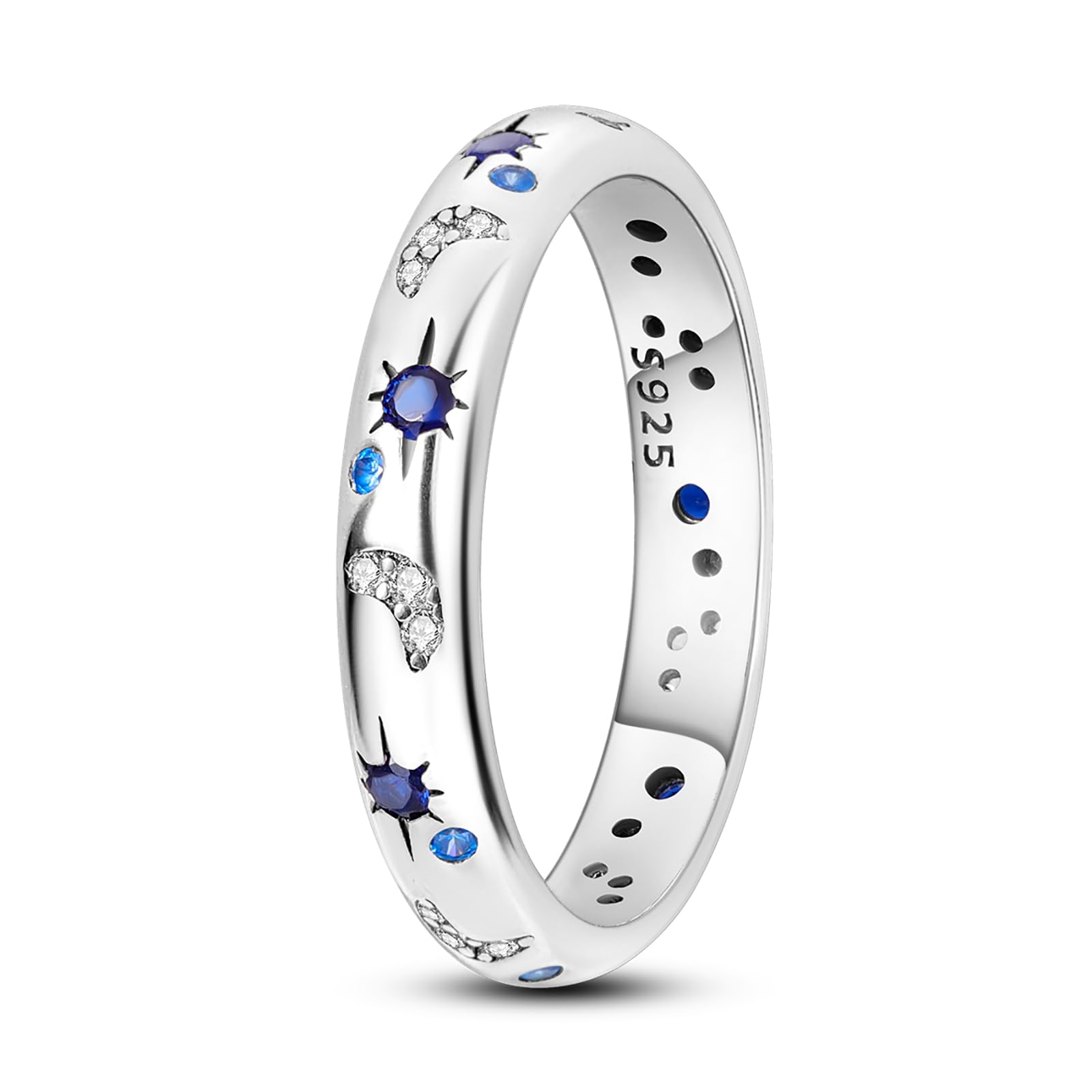 Hapour 925 Sterling Silver Ring for Women,Eternity Gorgeous Rings Stackable Rings for Women as Gifts Ring Size 6-9