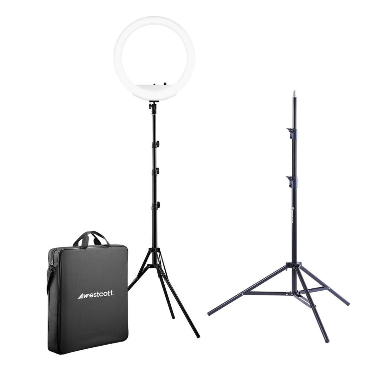Westcott 18" Bi-Color LED Ring Light Kit with Batteries & Stand - with Extra Light Stand