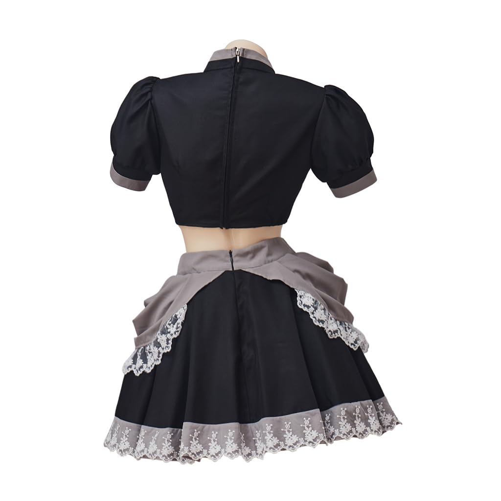 Willyacos Bowsette Cosplay Dress Sexy Black Short Princess Bowsette Cosplay Costume Dress Tops Skirts Outfit for Adult Women: Small Black