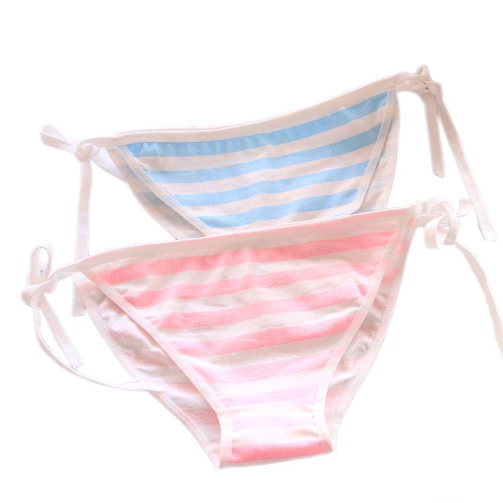 SINROYEE Cute Japanese Style Blue & pink Stripe Panties Bikini Cosplay Cotton Underwear Bandage Anime Free size Hot (2 pieces) (C008 stripe): SINROYEE Cute Japanese Style Blue & pink Stripe Panties Bikini Cosplay Cotton Underwear Bandage Anime Free size Hot (2 pieces) (C008 stripe)