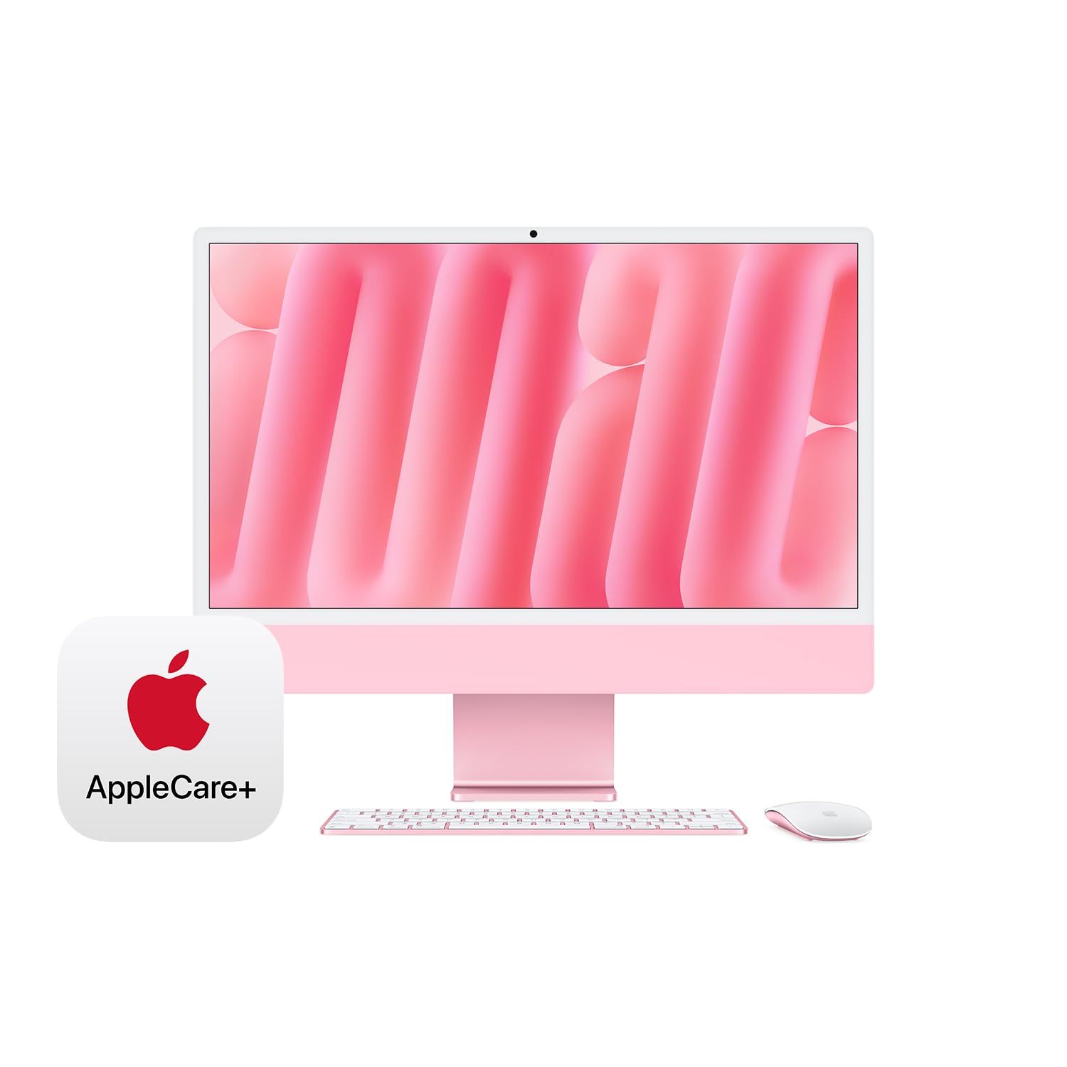 Apple 2024 iMac All-in-One Desktop Computer with M4 chip with 10-core CPU and 10-core GPU: Built for Apple Intelligence, 24-inch Retina Display, 16GB Unified Memory, 512GB SSD Storage; Pink: Standard Glass 16GB Unified Memory, 256GB SSD Storage Pink with AppleCare+ (3 Years)