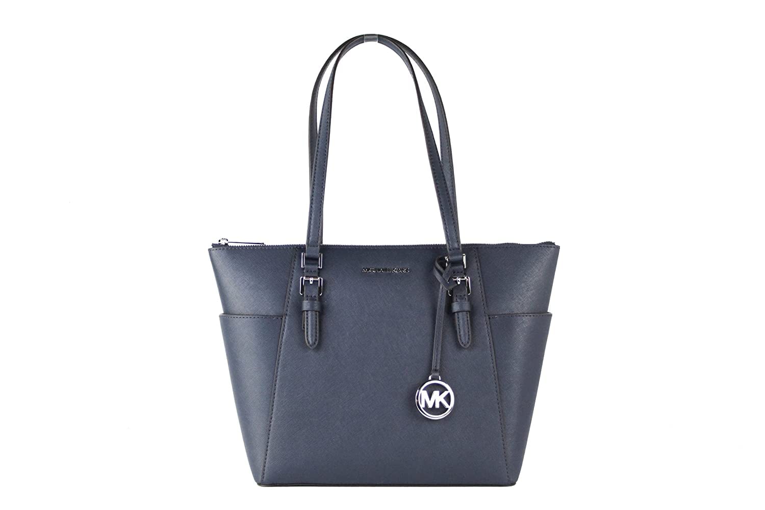 Michael Kors Charlotte Saffiano Leather Tote Handbag Shoulder Bag Purse, Merlot: Michael Kors Shoulder Bag, Electric Pink Multi