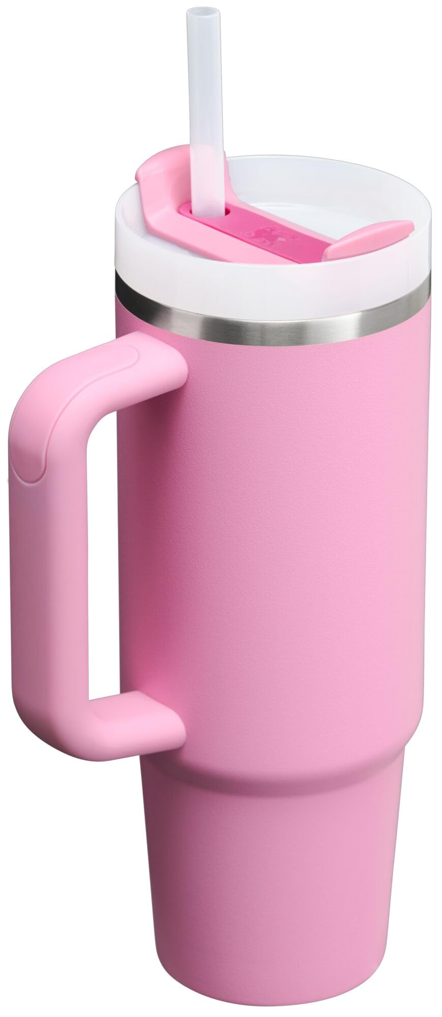 Stanley Quencher H2.0 Tumbler with Handle and Straw 30 oz | Flowstate 3-Position Lid | Cup Holder Compatible for Travel | Insulated Stainless Steel Cup | BPA-Free | Rose Quartz 2.0: 30 Ounces Peony