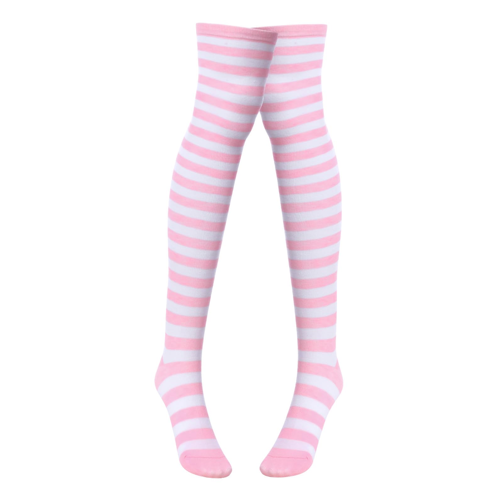 ABAFIP Women Cute Kawaii Anime Lingerie set Halter Strap Micro Bra Tiny Panty Garter Belt Striped Stockings 4Pcs Underwear: Pink