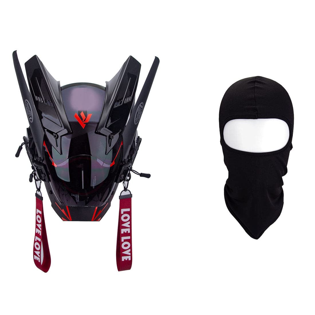 OYDL Cosplay Helmet for Men, Futuristic Tech Punk Mask with LED Light for Cyberpunk Cosplay: Type G