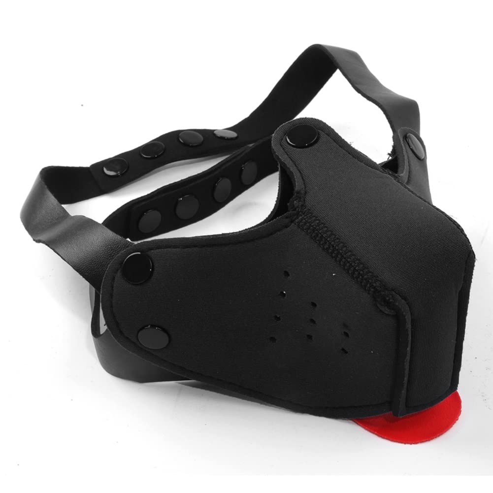 Neoprene Puppy Face Muzzle Dog Hood Mask Play Hoods: Black