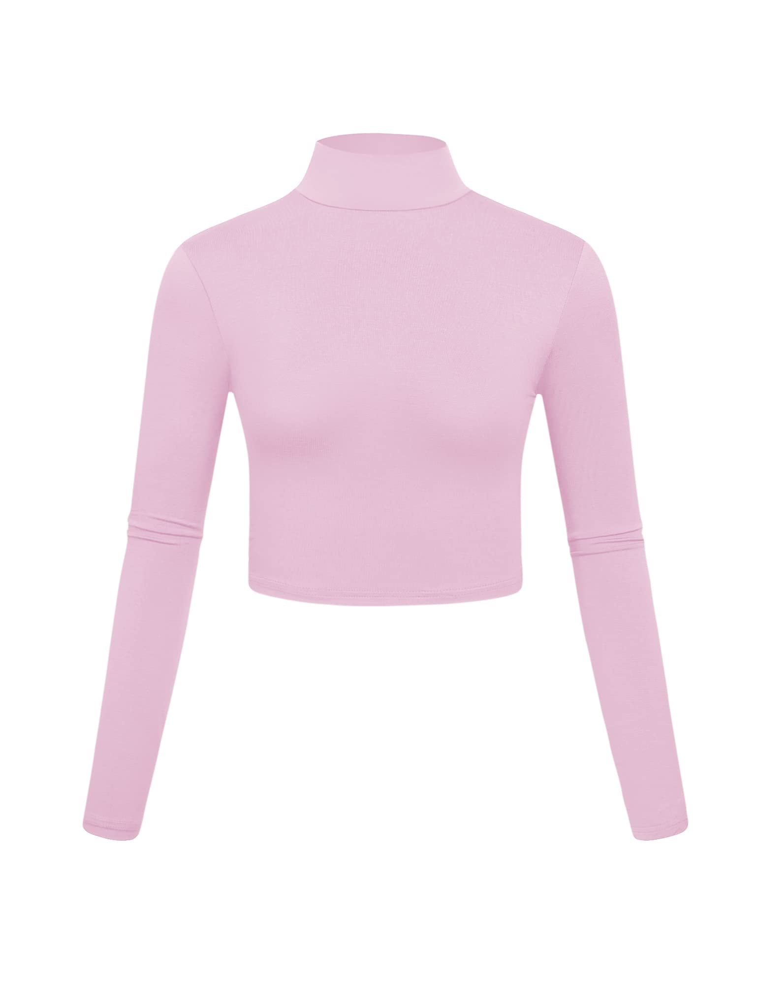 Kindcall Lightweight Mock Turtleneck Crop Tops Long Sleeve Casual Base Layer for Women: Kindcall Lightweight Mock Turtleneck Crop Tops Long Sleeve Casual Base Layer for Women