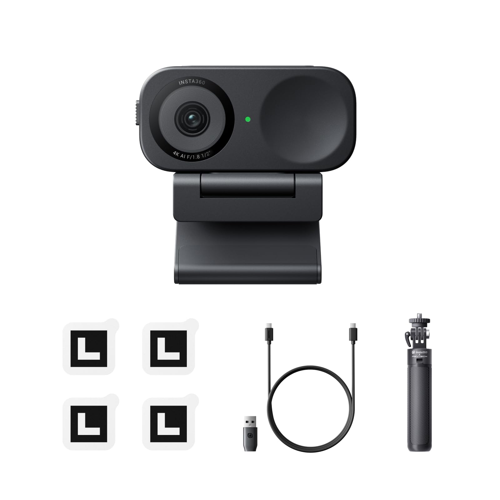 Insta360 Link 2C - 4K Webcam for PC/Mac, 1/2" Sensor, Auto Framing, HDR, AI Noise-Canceling Mic, Gesture Control for Streaming, Video Calls, Gaming, Works with Zoom, Teams, Twitch & More thumbnail 1