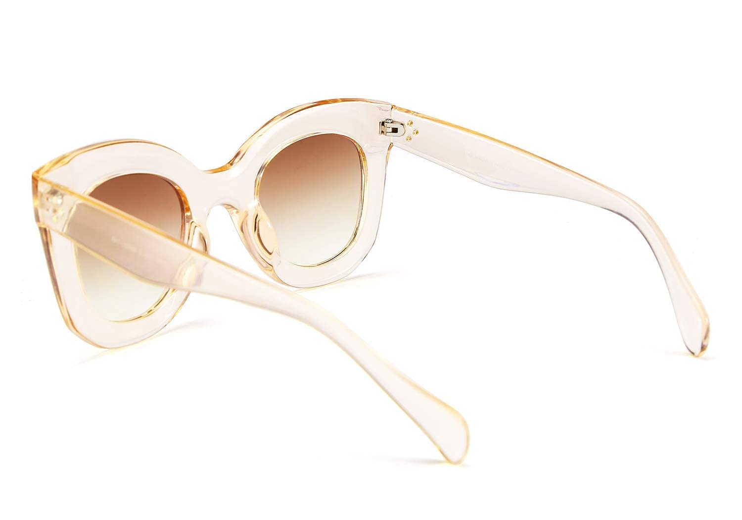 FEISEDY Retro Oversized Square Horn Sunglasses Semi Cat Eye Butterfly Glass Big Thick Bold Frame B2572 thumbnail 4