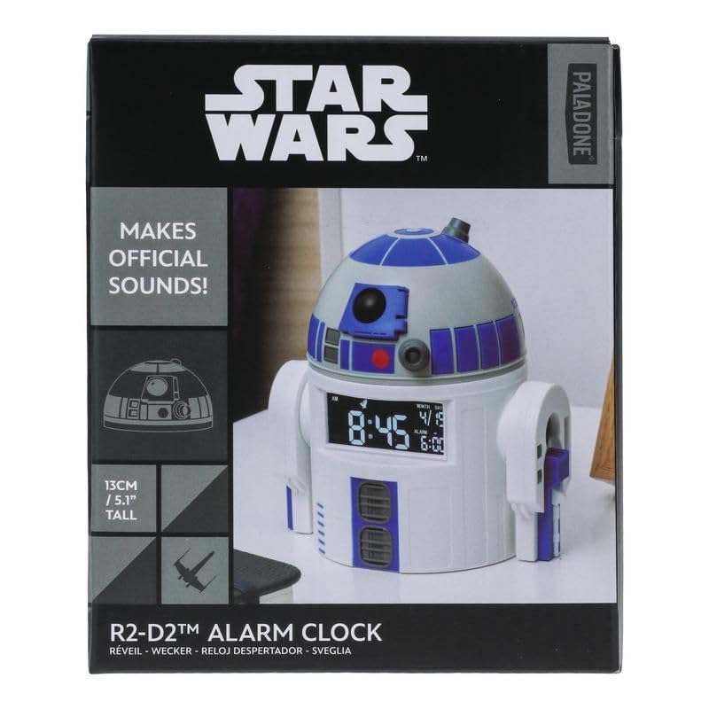 Paladone R2D2 Alarm Clock - Perfect Decor for Star Wars Fans - USB Cable Included - 13 cm (5") Tall