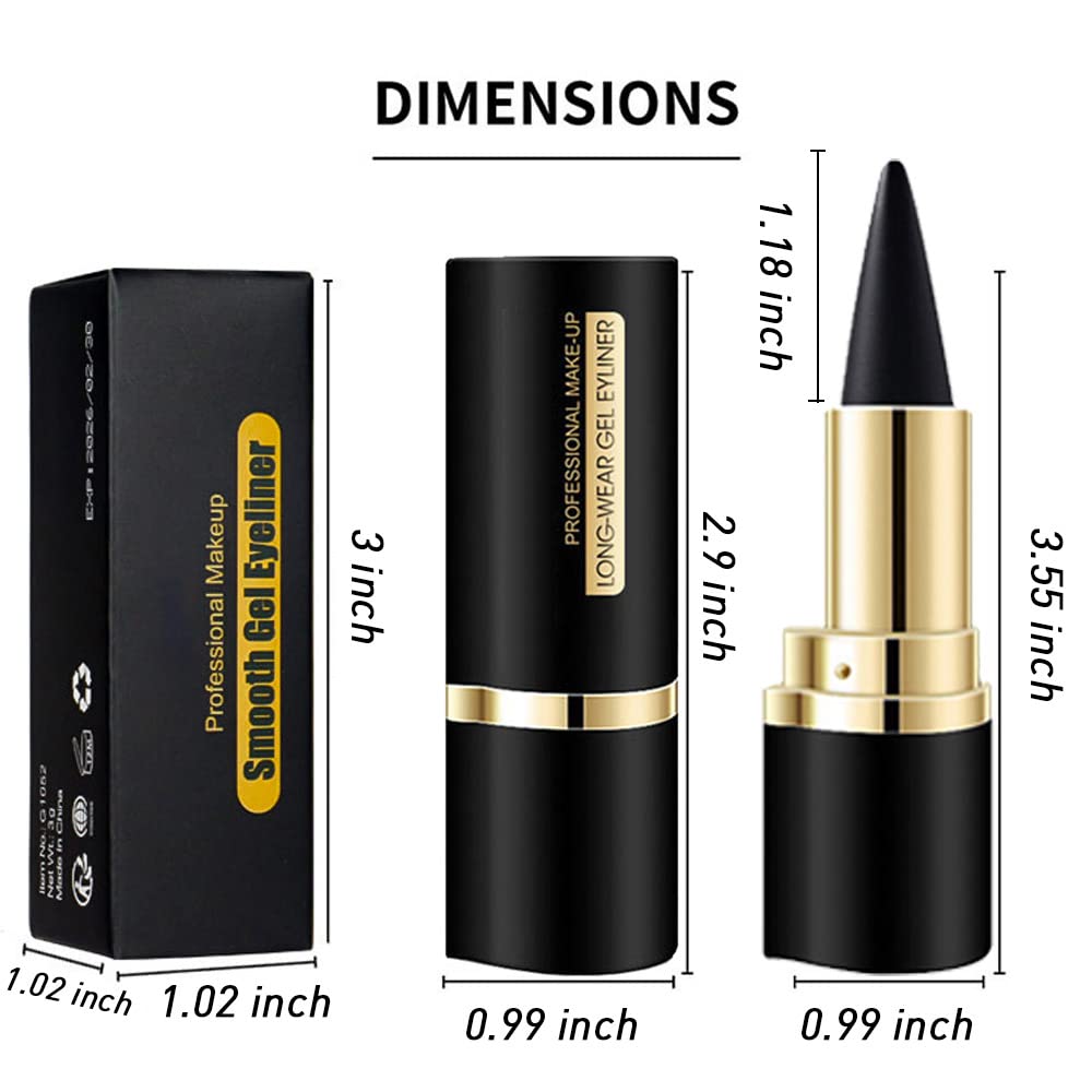 Kaely 2Pcs Gel Eyeliner Pencil, Natural Black Eyeliner Cream for Older Women, Liquid Eye Liner Waterproof Smudge Proof, Smoky Eyeshadow Palette Halloween Makeup, delineador de ojos contra el agua: 2 Count (Pack of 1) A-2Pcs-Black&amp;Brown