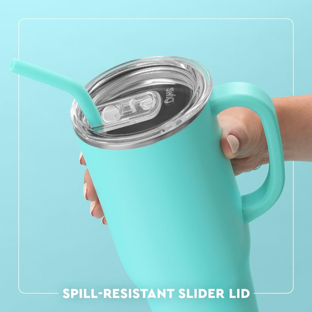 Swig Life 40oz Mega Mug, 40 oz Tumbler with Handle and Straw, Cup Holder Friendly, Dishwasher Safe, Extra Large Insulated Tumbler, Stainless Steel (Caliente) - Image 4