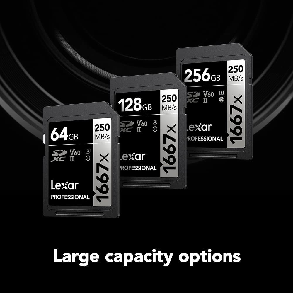 Lexar 128GB () Professional 1667x SD Card, UHS-II, C10, U3, V60, Full HD, 4K, Up To 250MB/s Read SDXC Memory Card, for Professional Photographer, Videographer, Enthusiast (LSD128CBNA16672) - Image 7