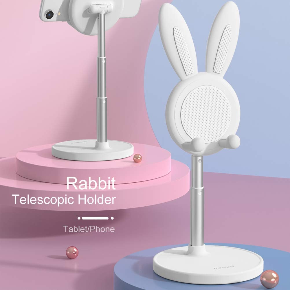 nediea Cell Phone Stand,Angle Height Adjustable Bunny Phone Stand for Desk,Cute Rabbit Phone Holder Stand for Desk, Compatible with All Mobile Phones, Tablets(4-10in) () - Image 7