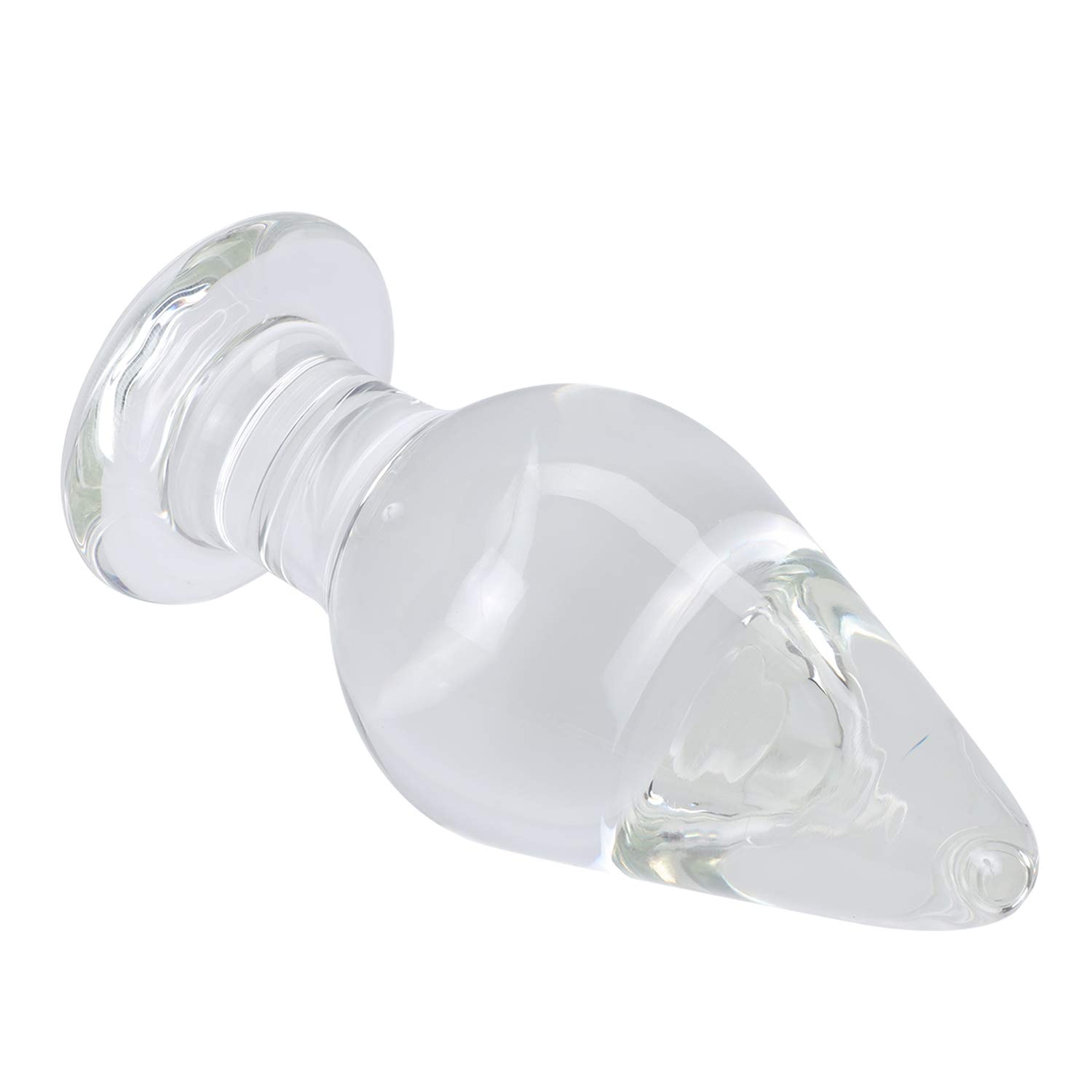 Epichao Huge Head Glass Butt Plug Crystal Anal Plug Bum Plug Bomb Plug Anal Trainer Anal Expander Training Sex Toy (): 2.95"