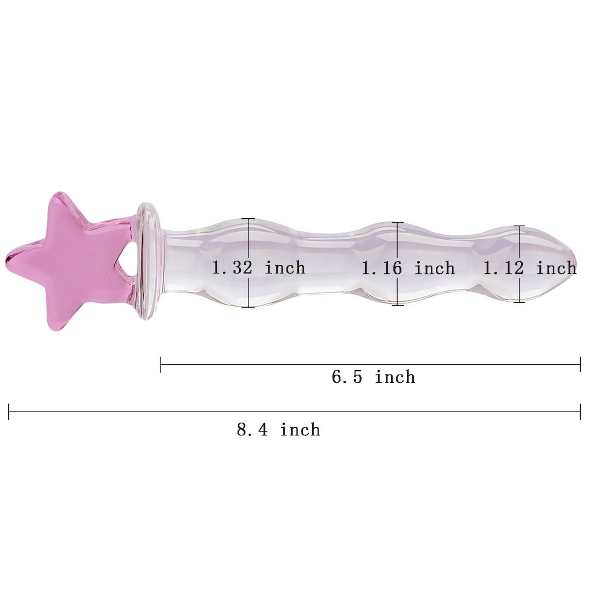 Crystal Glass Pleasure Wand Dildo Penis - AKStore - Bear/Cat, Pink: Pentagram