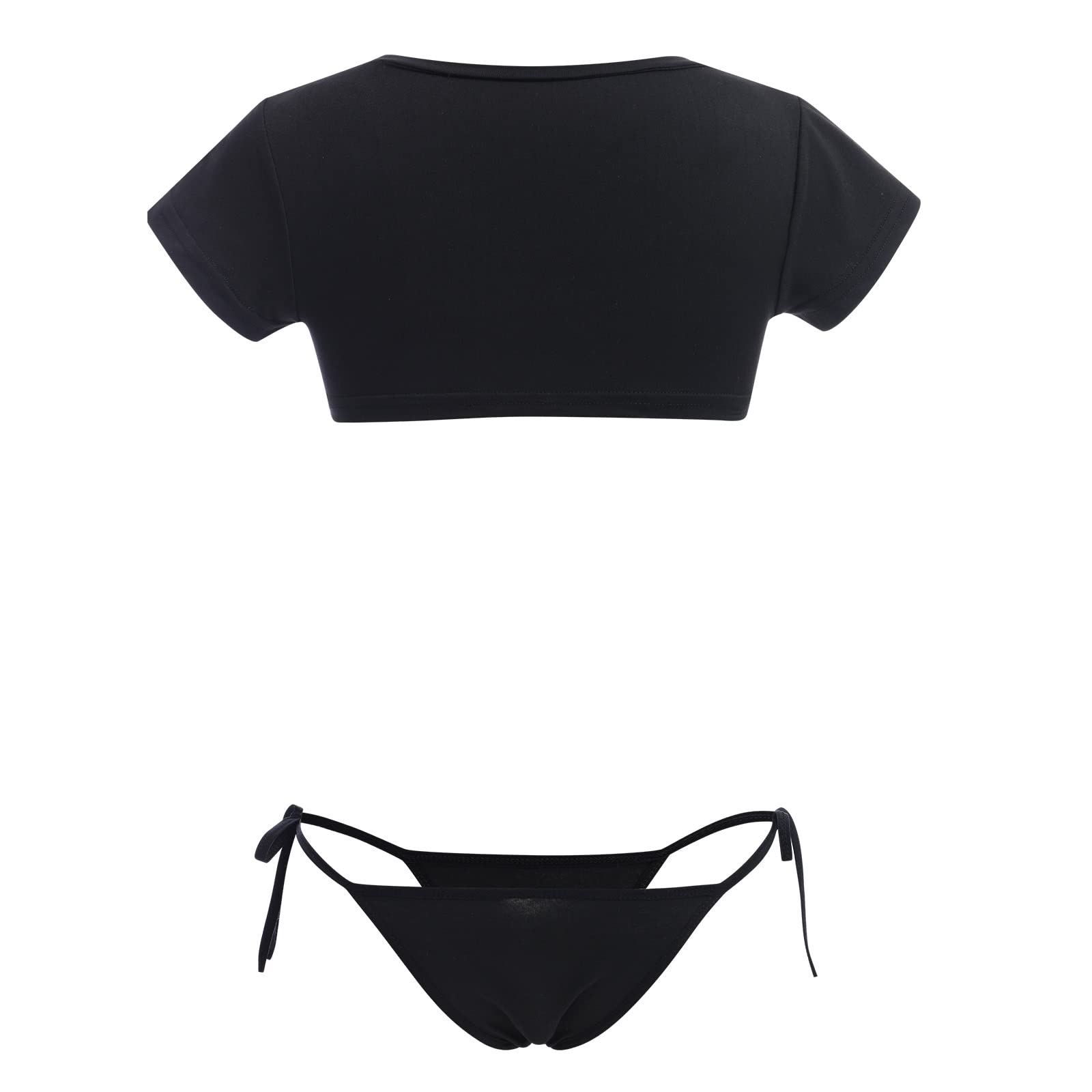 ABAFIP Women Cute Kawaii Striped Bikini Lingerie Set Micro Tiny Bra G-String Panty/Garter Belt 2Pcs / 3Pcs Underwear: One Size Black - 3pcs