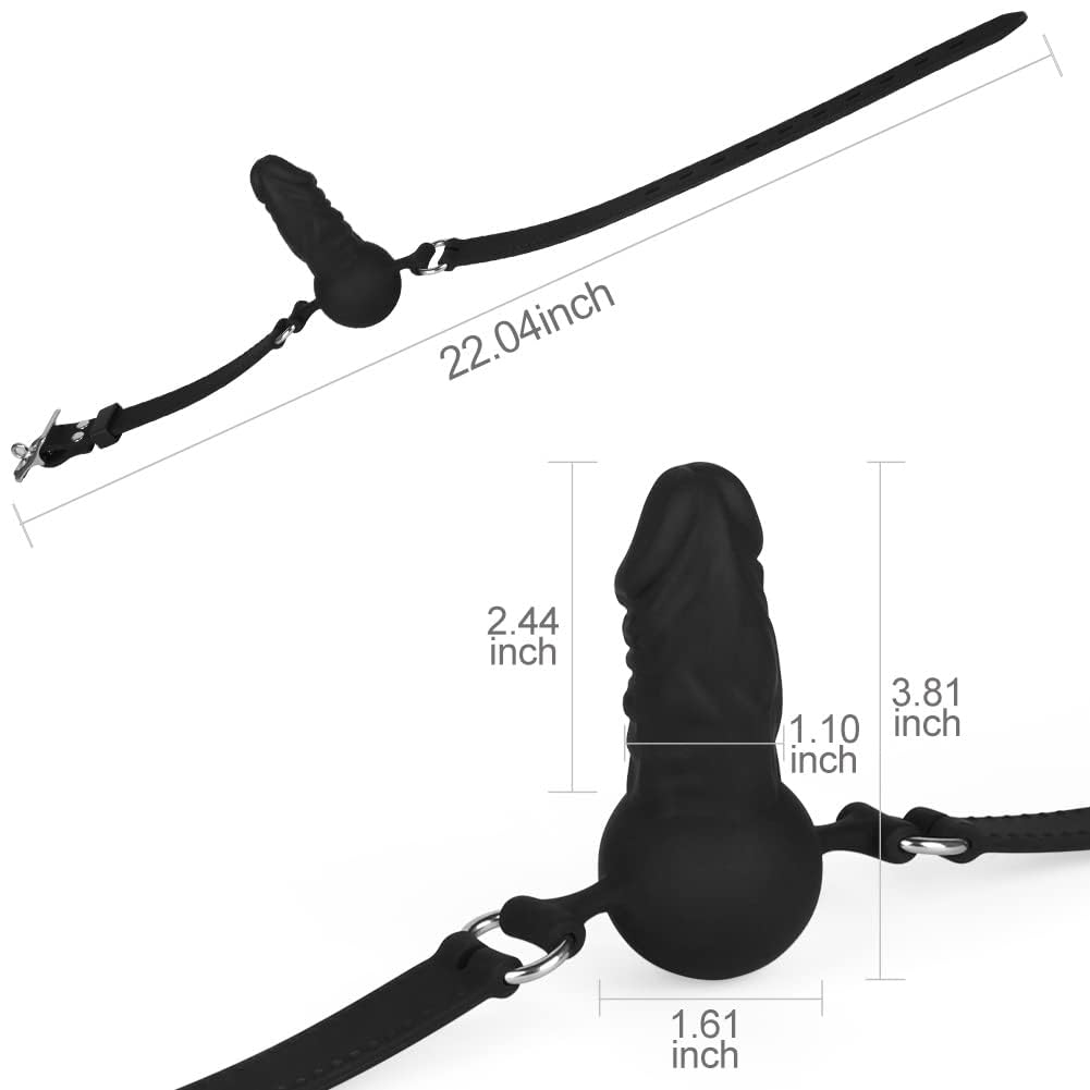 FST Silicone Realistic Dildo Gag with Ball, Adjustable Strap on Mouth Gag for SM: FST Silicone Realistic Dildo Gag with Ball, Adjustable Strap on Mouth Gag for SM