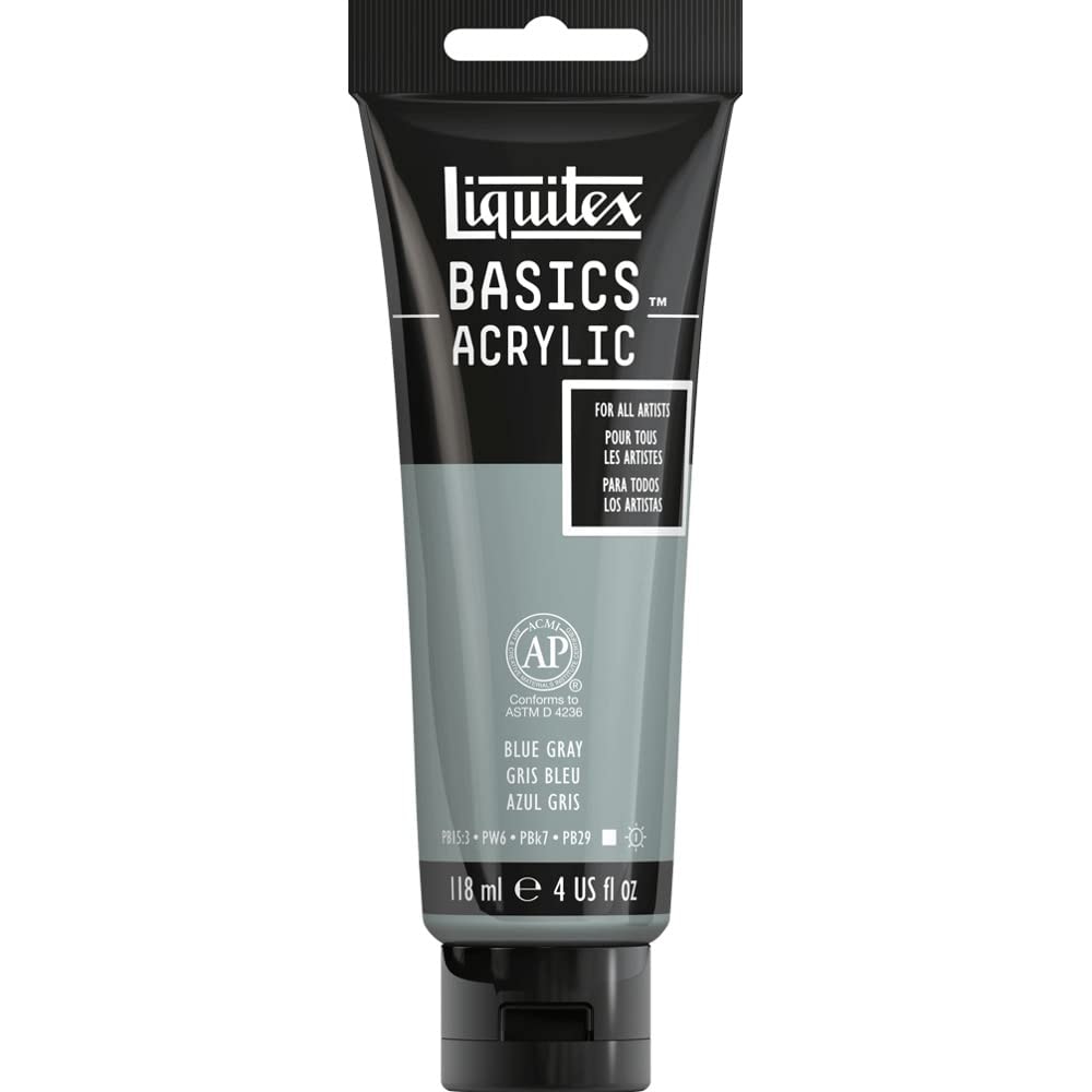 Liquitex BASICS Acrylic Paint, 118ml (4-oz) Tube, Blue Gray: Blue Gray 4 Fl Oz (Pack of 1)