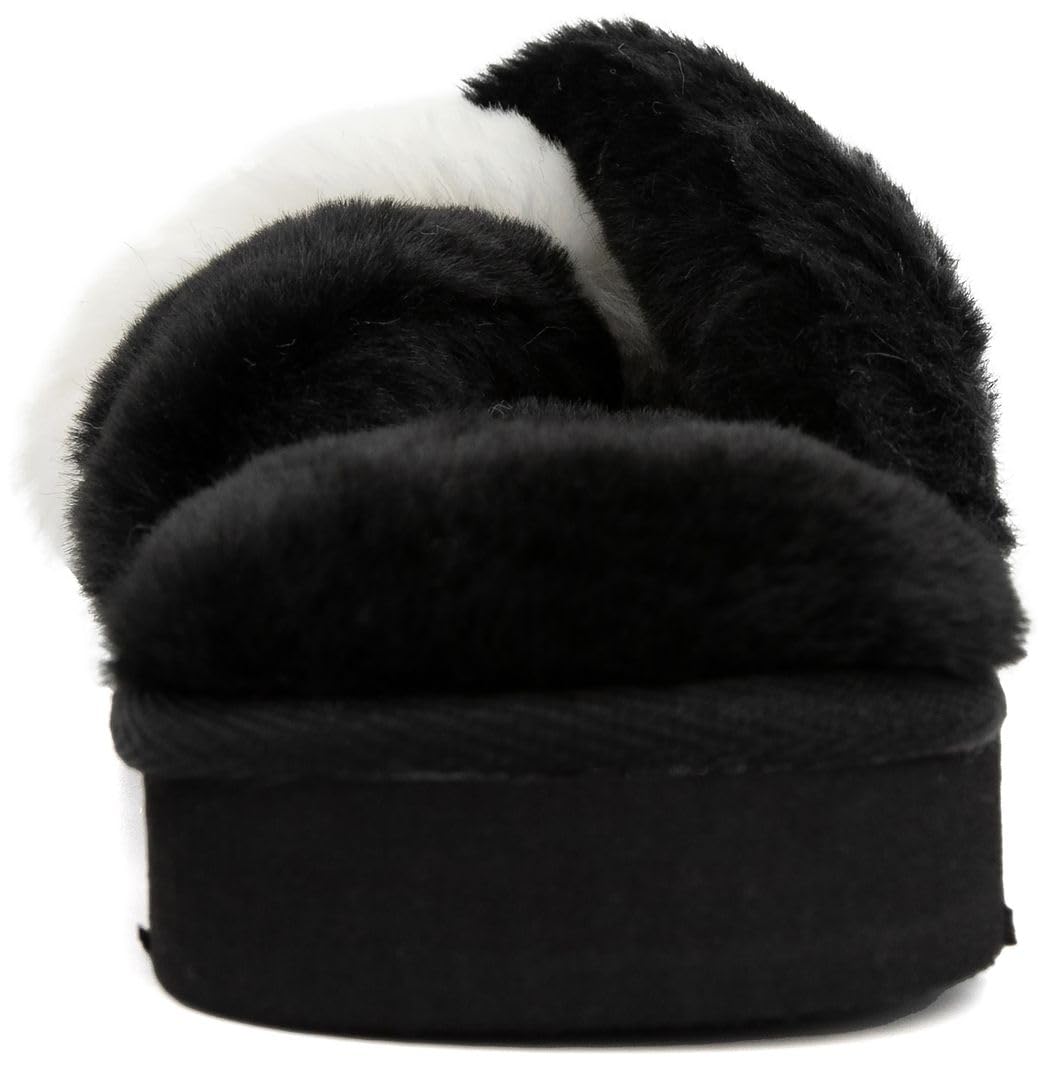 Juicy Couture Women's Slide Sandals With Faux Fur Slipper Sandals, Furry Slides, Womens Slip On Slippers: Juicy Couture Women's Slide Sandals With Faux Fur Slipper Sandals, Furry Slides, Womens Slip On Slippers