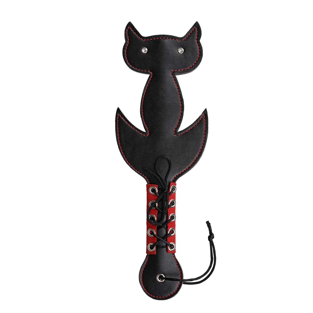 VENESUN Cat Spanking Paddles for Adults SM, 12.6inch Faux Leather Paddle for Sex Play: Black