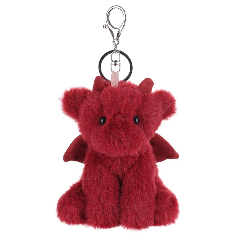 Apricot Lamb Cute Toys Plush Red Dragon Dinosaur Stuffed Animal Soft Keychain for Kids Bag, Purse, Backpack, Handbag (Red Dragon，4.7 Inches)