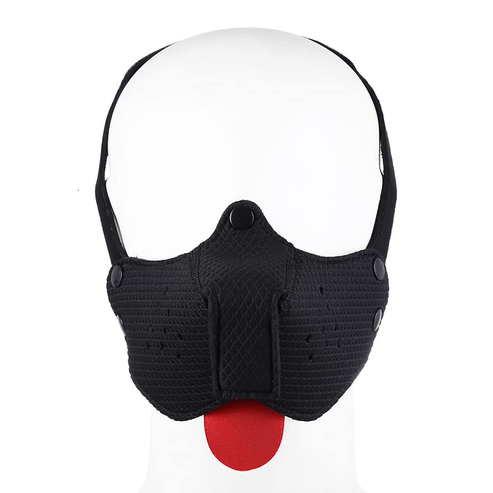 Neoprene Puppy Face Muzzle Dog Hood Mask Play Hoods: Black