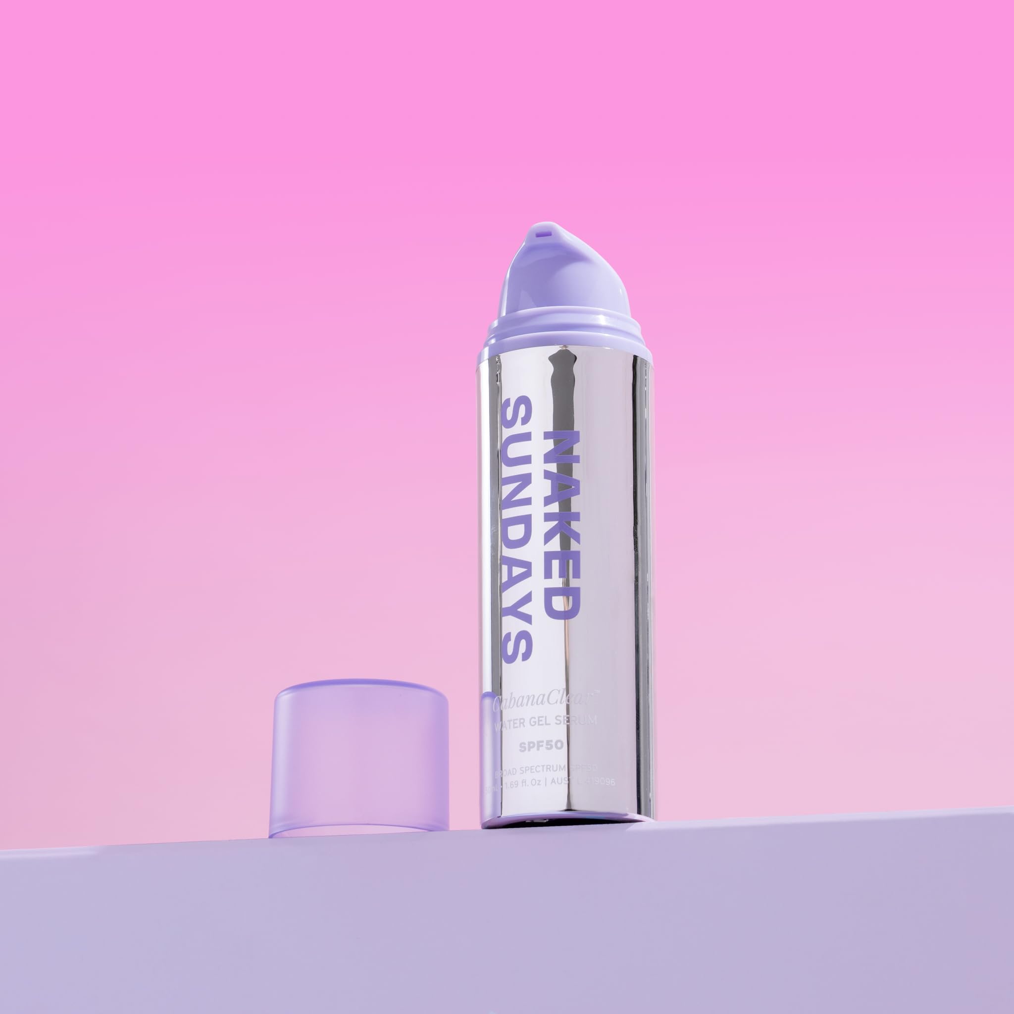 Naked Sundays CabanaClear SPF 50 Water Gel Serum - Invisible Daily Lightweight & Hydrating Sunscreen with Hyaluronic Acid, Broad Spectrum, Oil-Free, Silicone Free, Fragrance-Free for All Skin Types