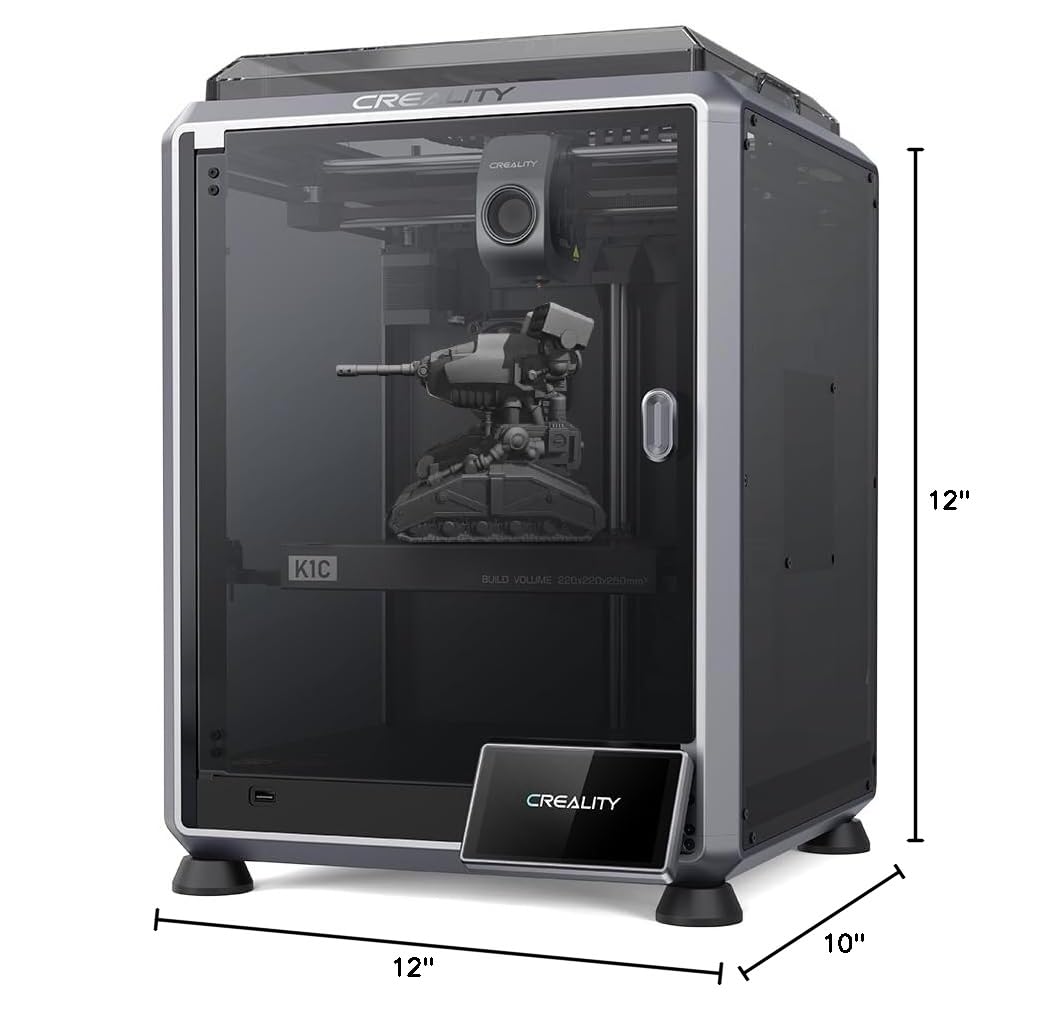 Creality  3D Printer, 2024 New Version 3D Printers with 600mm/s Fast Printing Speed, Support Carbon Fiber Filament 300℃ High-Temp Print, Auto Leveling and Clog-Free Direct Extruder: K1C