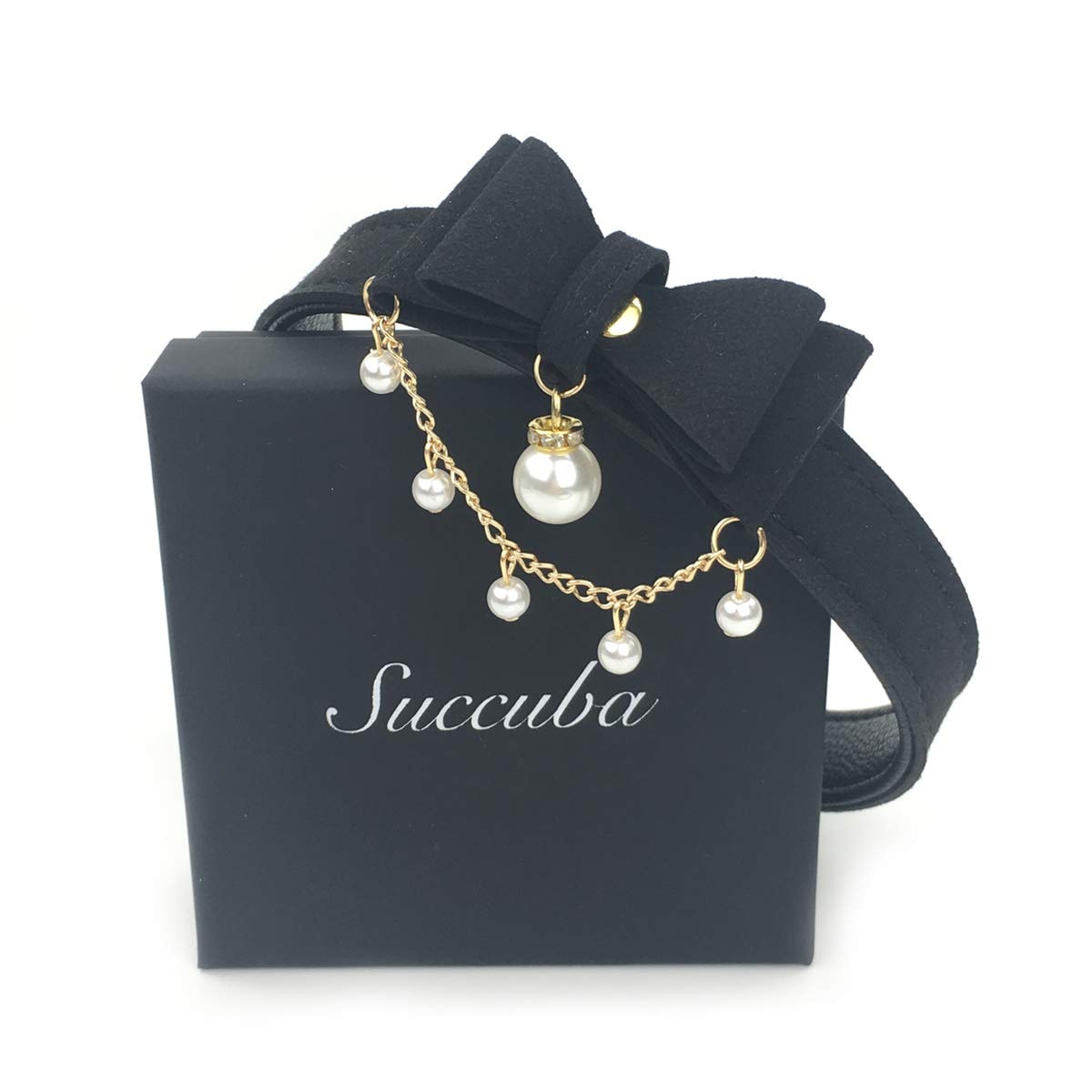 Handmade Bean Chain Choker Collar Necklace Lolita Bow Collar Cat Cosplay Kitty Velvet Necklace (Y1): Handmade Bean Chain Choker Collar Necklace Lolita Bow Collar Cat Cosplay Kitty Velvet Necklace (Y1)
