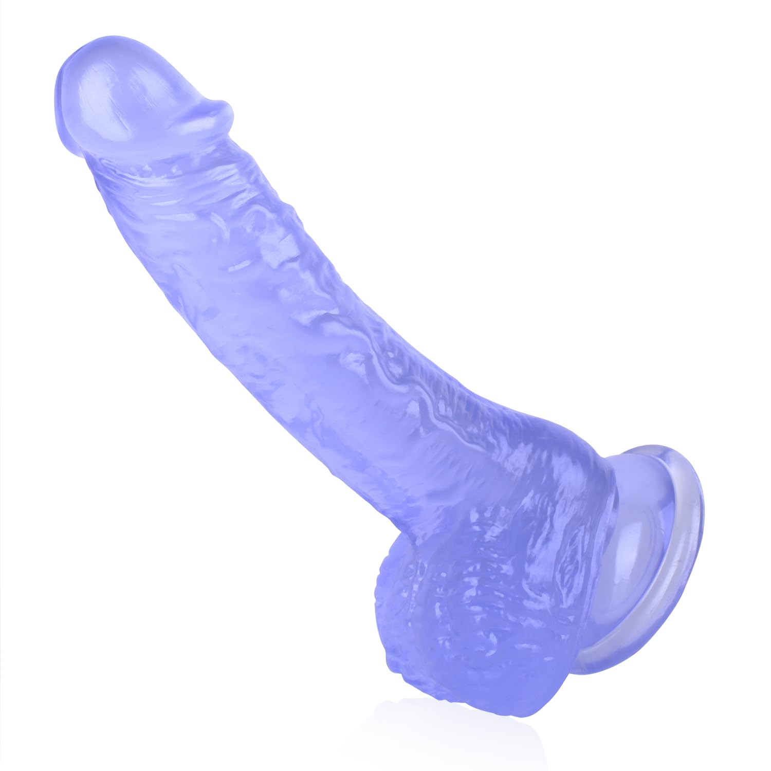 7 Inch Soft  Dildo, Realistic Silicone Medium Anal Dildos Stimulation Vaginal G-Spot and Anal, Safe Material Lifelike Men Penis with Strong Suction Cup, Adult Sex Toys for Women/Beginner Sexual: Blue