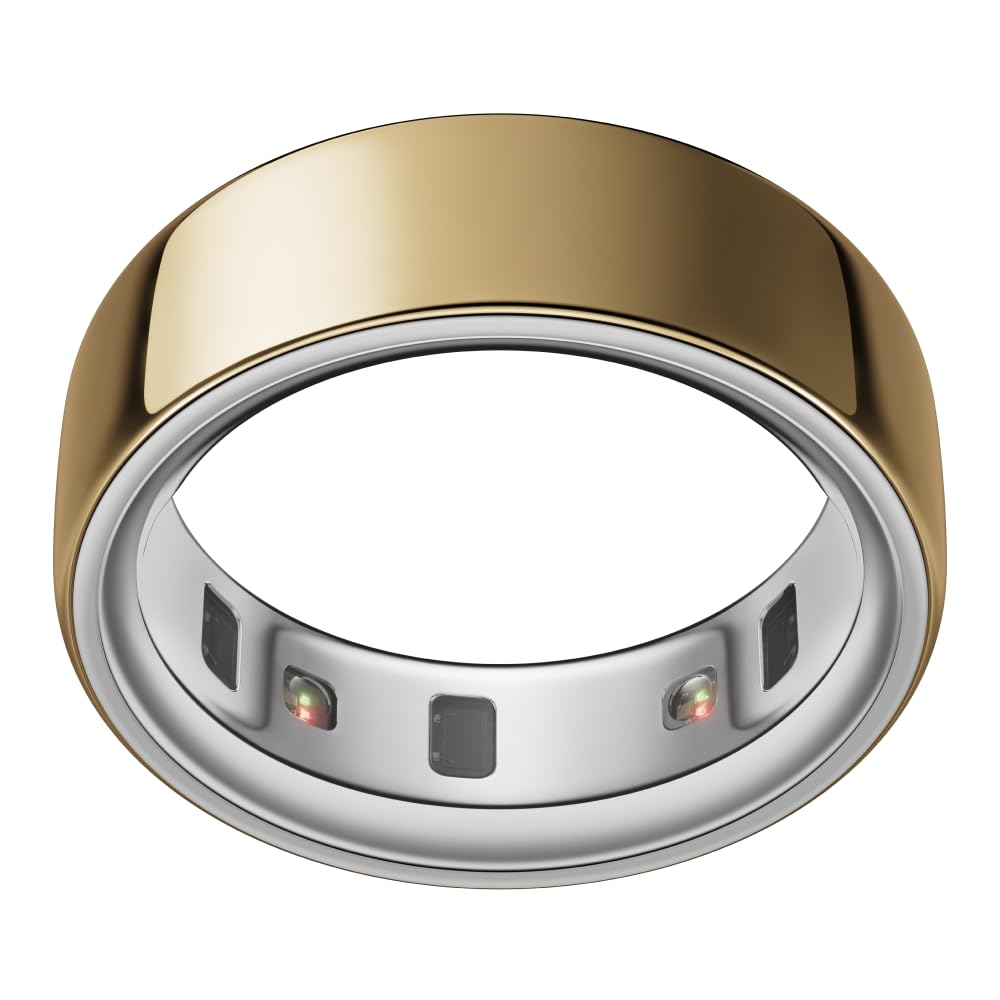 Oura Ring 4 - Gold - Size 7 - Smart Ring - Size First with Oura Ring 4 Sizing Kit - Sleep Tracking Wearable - Heart Rate - Fitness Tracker - Up to 8 Days of Battery Life: Gold 7