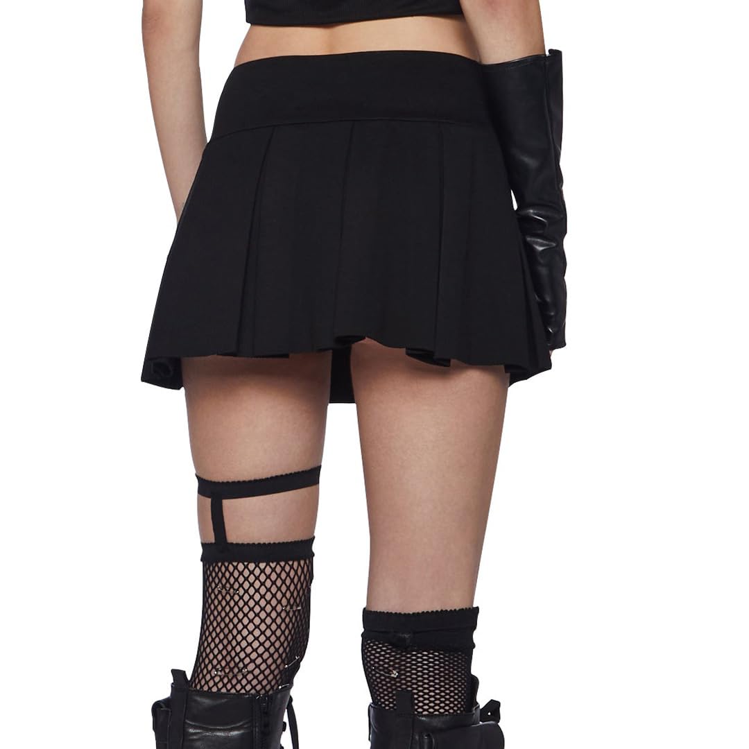 Dolls Kill Wicked Scholar Pleated Mini Skirt by Current Mood - Skit with A-Line Fit and Elasticized Waist