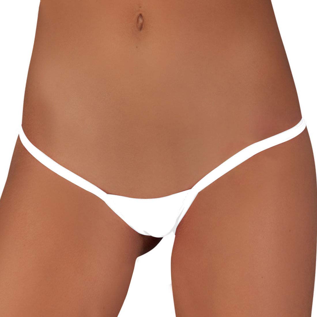ETAOLINE Women's Low Rise Micro Back G-string Thong Panty Underwear: Large White