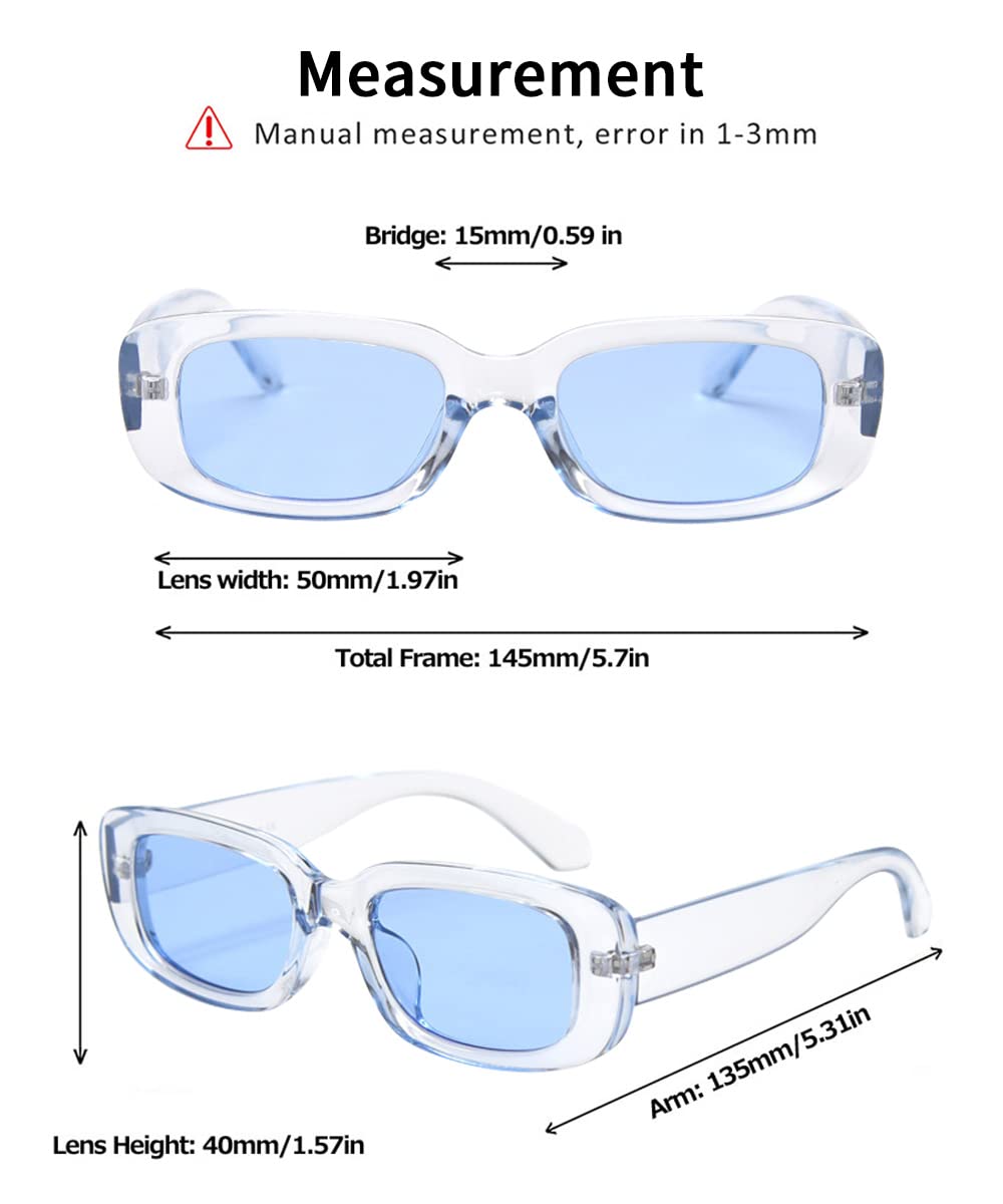 BOJOD Rectangle Sunglasses for Women Retro Fashion Sunglasses UV 400 Protection Square Frame Eyewear thumbnail 3