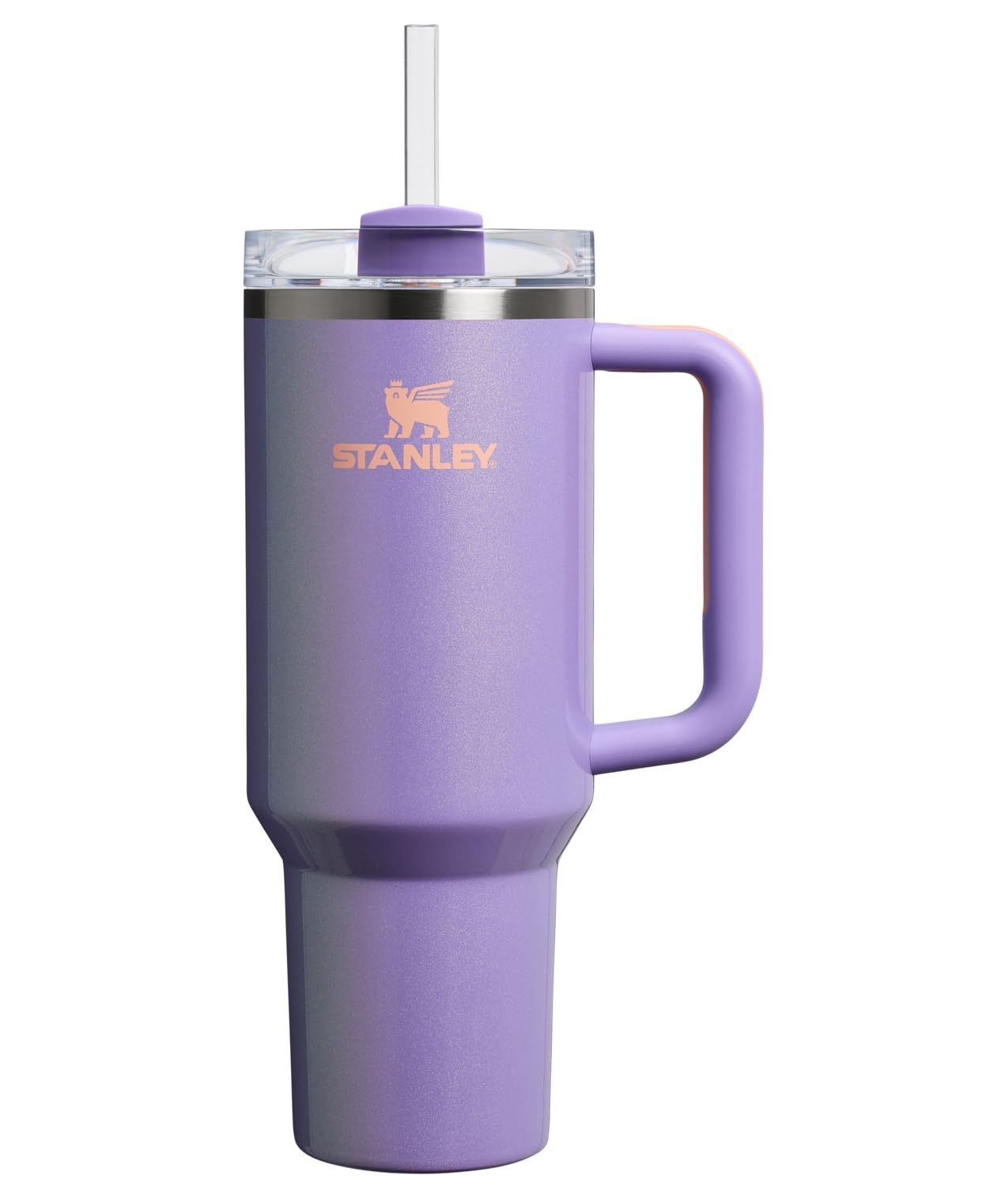 Stanley Quencher H2.0 Tumbler with Handle and Straw 30 oz | Flowstate 3-Position Lid | Cup Holder Compatible for Travel | Insulated Stainless Steel Cup | BPA-Free | Rose Quartz 2.0: 40 Ounces Periwinkle Shimmer