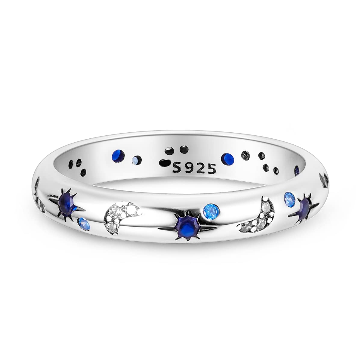 Hapour 925 Sterling Silver Ring for Women,Eternity Gorgeous Rings Stackable Rings for Women as Gifts Ring Size 6-9