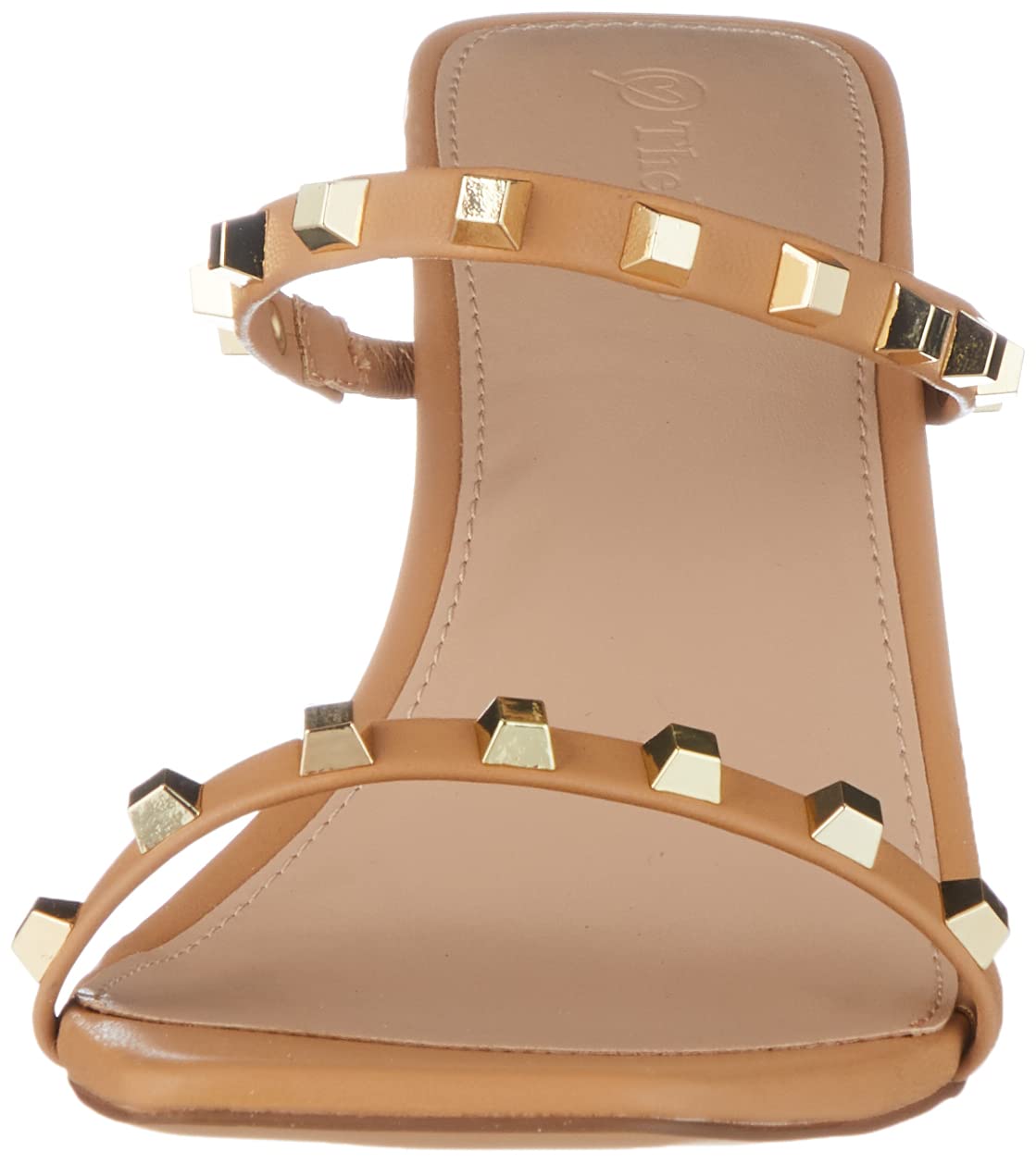 The Drop Women's Avery Square Toe Two Strap High Heeled Sandal