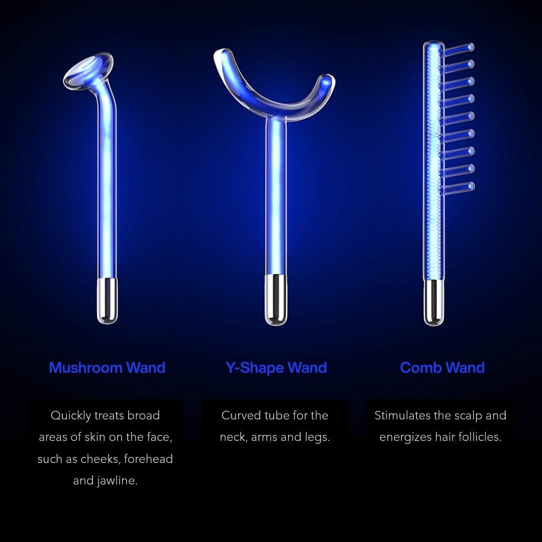 NuDerma Clinical Skin Therapy Wand - Portable Skin Therapy Machine w 6 Fusion Neon + Argon Wands – Anti Aging - Clarifying - Skin Tightening & Radiance - Wrinkle Reducing thumbnail 3