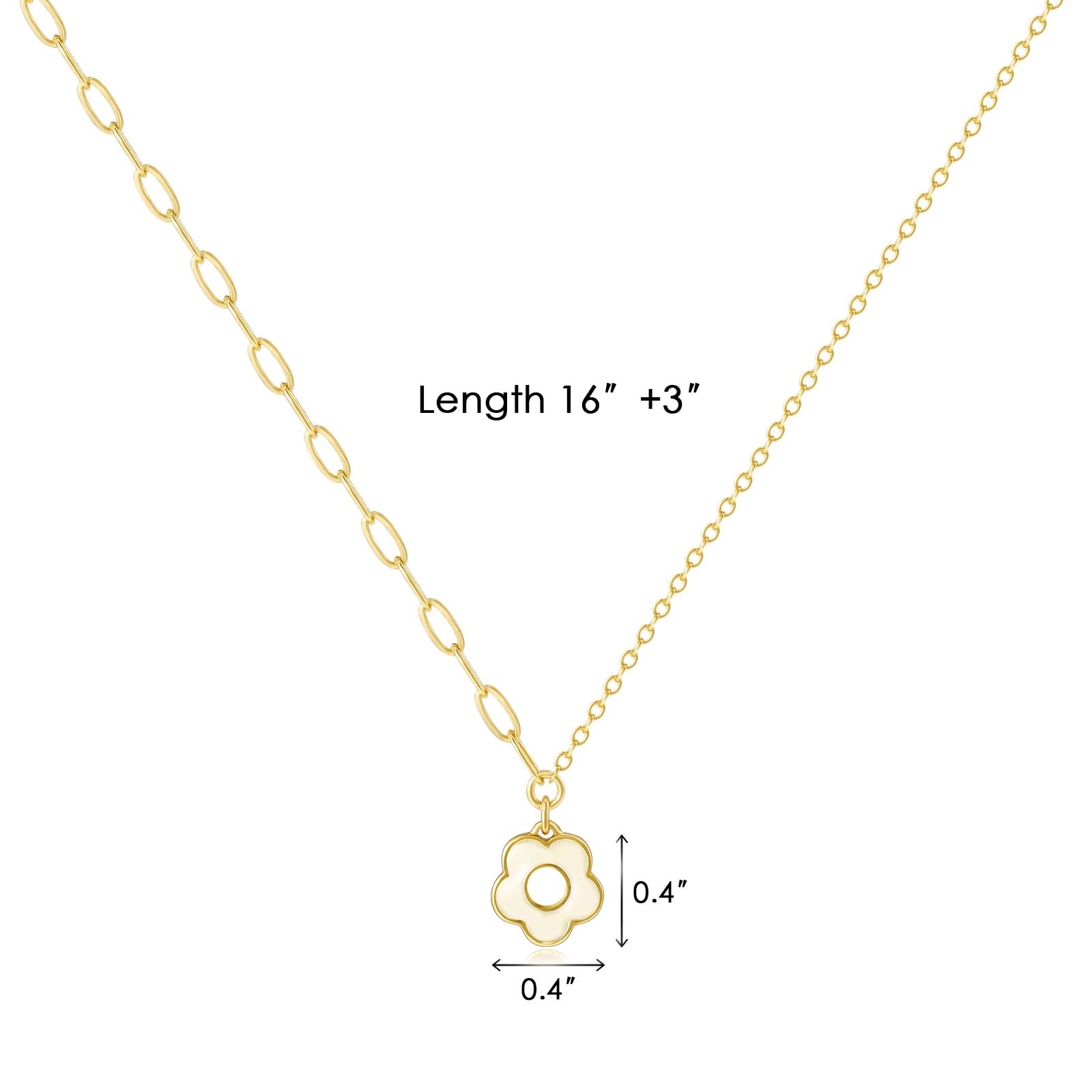 LANE WOODS Paperclip Necklace Pendant: 14K Gold Plated Dainty Link Chain Jewelry for Women: LANE WOODS Paperclip Necklace Pendant: 14K Gold Plated Dainty Link Chain Jewelry for Women
